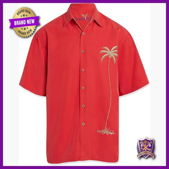Men's Relaxed Fit Modal Polyester Button Down Hawaiian Shirt